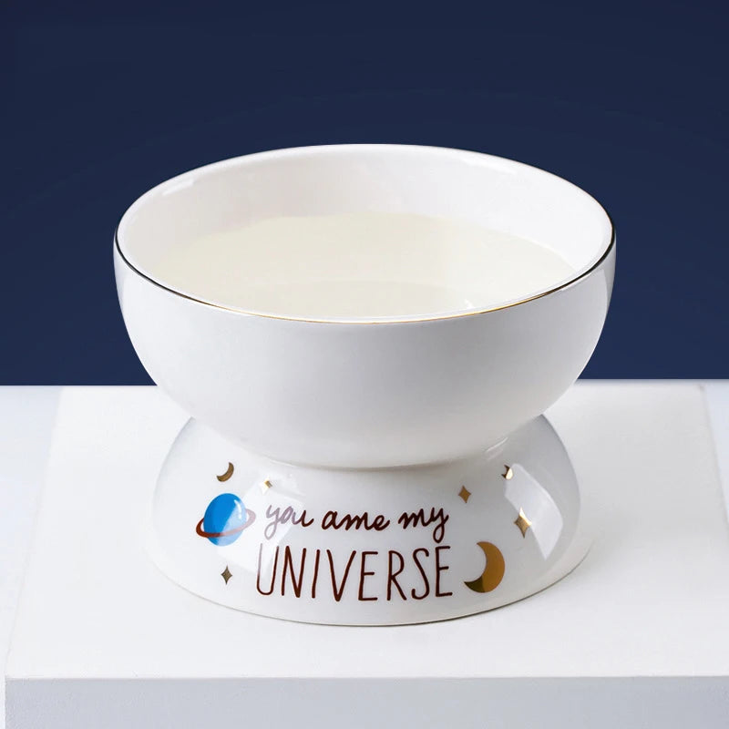 Gamelle surélevée - CosmoBowl Blanche 🌙✨