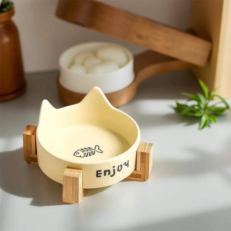 Gamelle céramique - BambooKit Simple Jaune 💛🐾