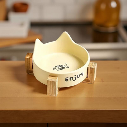 Gamelle céramique - BambooKit Simple Jaune 💛🐾