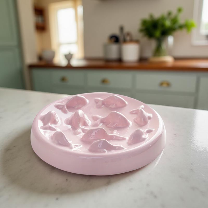 Gamelle anti-glouton - PacePlate Rose Pastel 🐟🌸