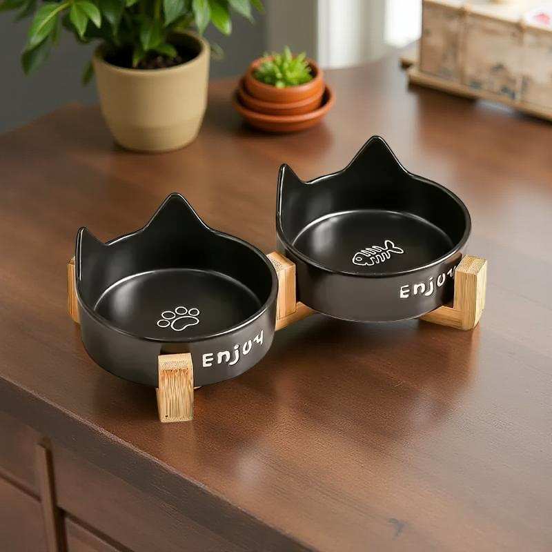 Gamelle céramique - BambooKit Duo Noire 🖤 🐾