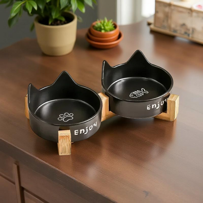 Gamelle céramique - BambooKit Duo Noire 🖤 🐾