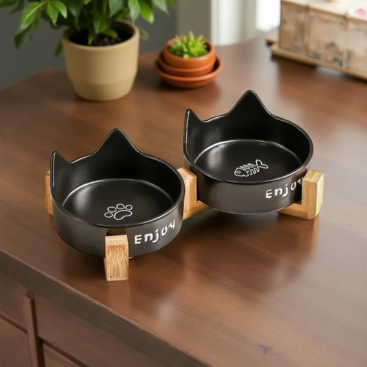 Gamelle céramique - BambooKit Duo Noire 🖤 🐾