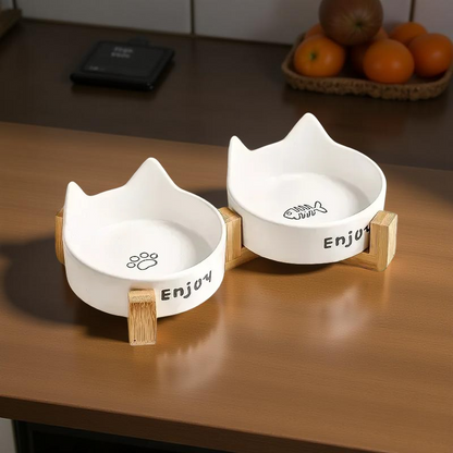 Gamelle céramique - BambooKit Duo Blanche 🤍🐾