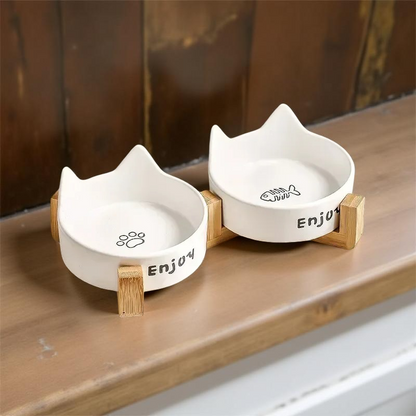 Gamelle céramique - BambooKit Duo Blanche 🤍🐾