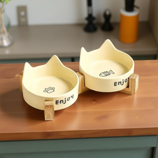 Gamelle céramique - BambooKit Duo Jaune 💛 🐾