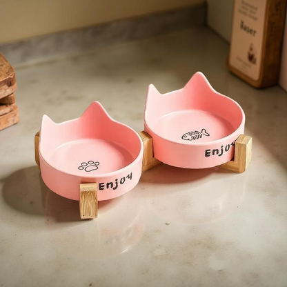 Gamelle céramique - BambooKit Duo Rose💗 🐾