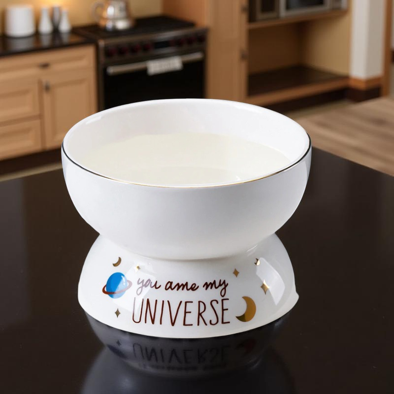 Gamelle surélevée - CosmoBowl Blanche 🌙✨