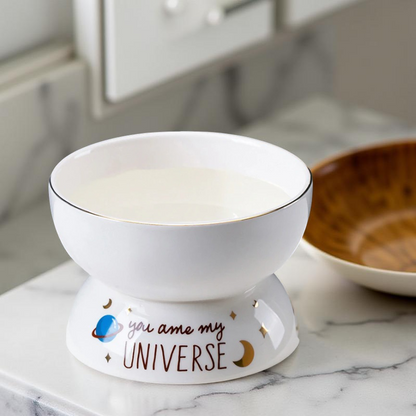 Gamelle surélevée - CosmoBowl Blanche 🌙✨