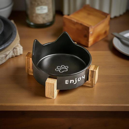 Gamelle céramique - BambooKit Simple Noire 🖤🐾