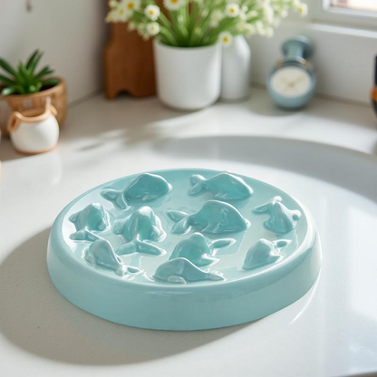 Gamelle anti-glouton - PacePlate Bleu Turquoise 🐟🌊