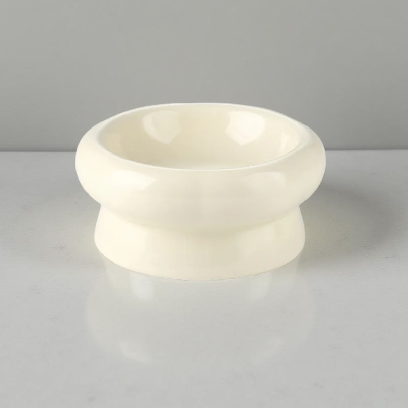 Gamelle surélevée - MonoBowl Short 🐾 Blanche