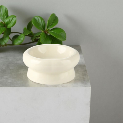 Gamelle surélevée - MonoBowl Short 🐾 Blanche