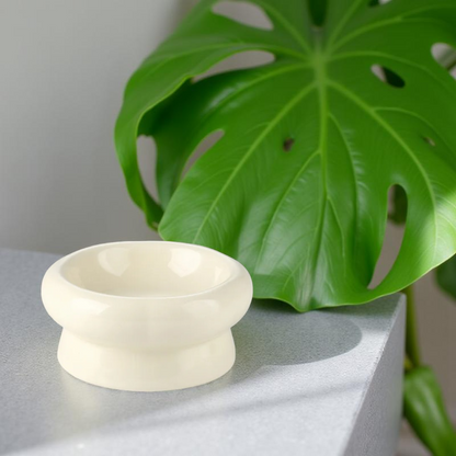 Gamelle surélevée - MonoBowl Short 🐾 Blanche