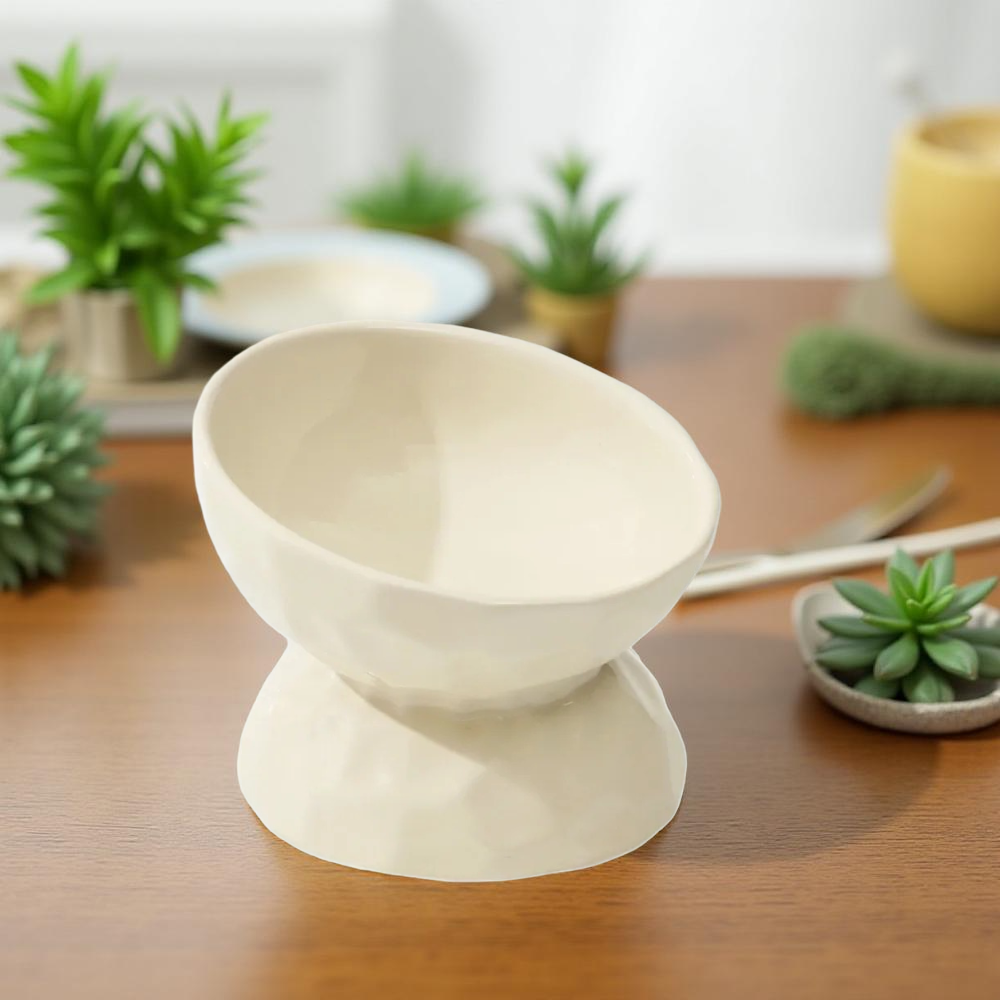 Gamelle surélevée - TerraBowl Tilt Ivoire 🤍