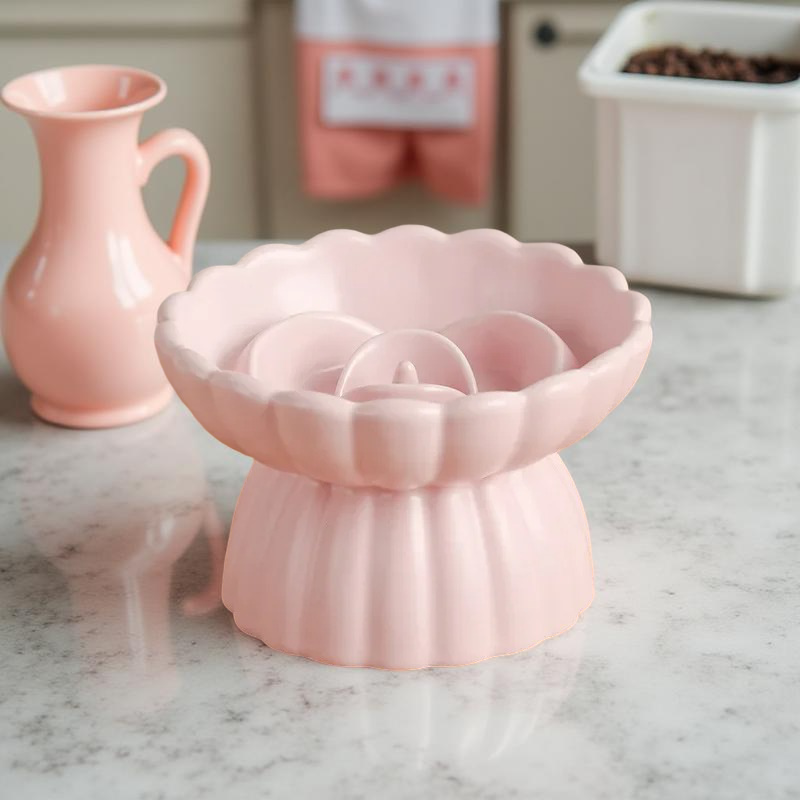 Gamelle anti-glouton - BloomBowl Rose Pastel 🌸